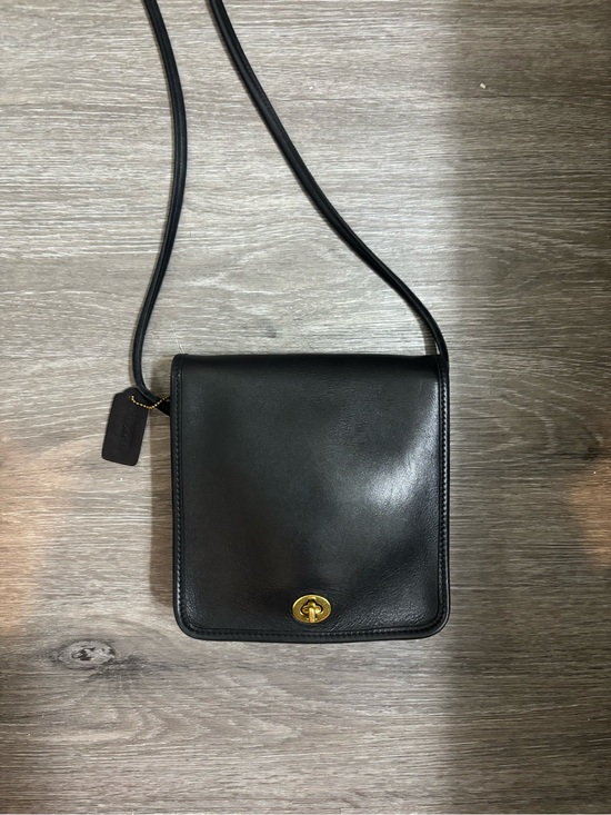 Coach Other - Coach Black Leather Crossbody with Gold Turnlock